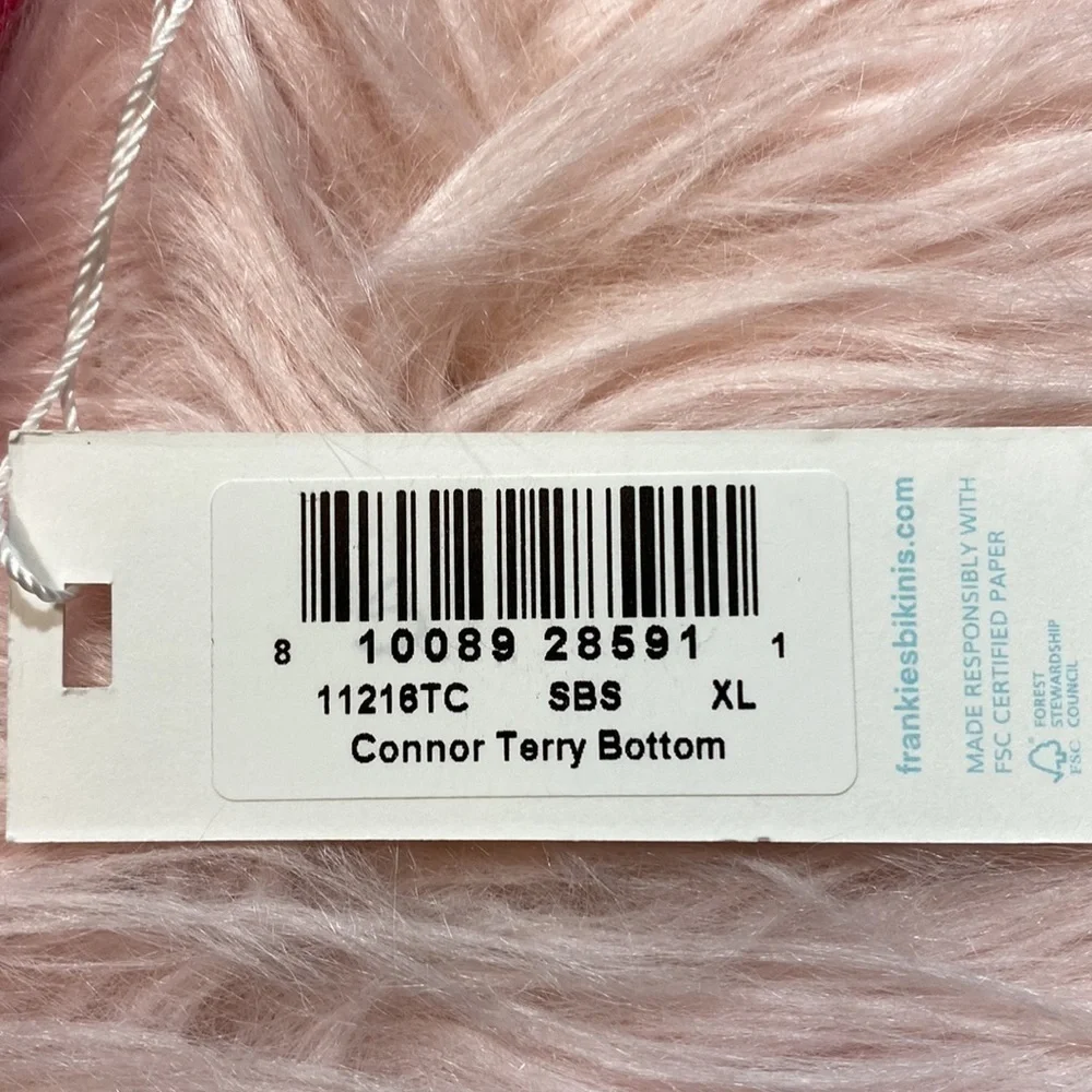 NWT Frankie’s Bikini Connor Terry Bikini Bottoms in Strawberry Shortcake sz XL